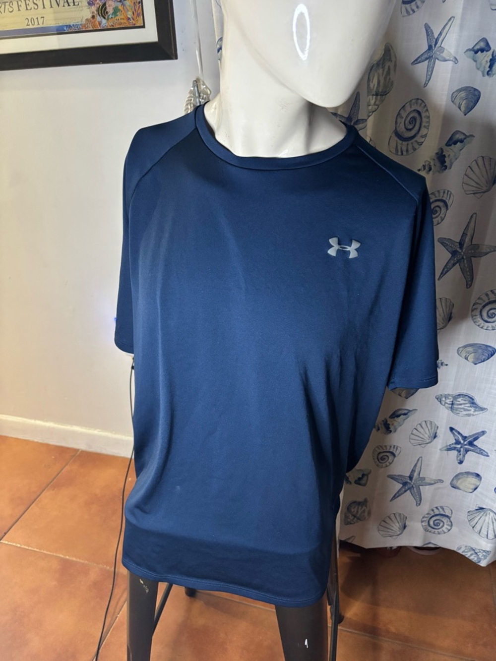 The Tech Tee L E T Shirt Tech, navy blue, short sleeves, crew neck,NEW FREE SHIP
